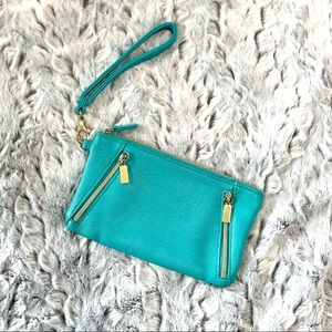 Teal clutch wallet